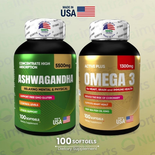 50% DE DESCUENTO🔥 DÚO BIENESTAR: Ashwagandha+Omega 3